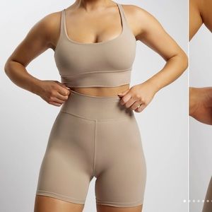 Meshki Taupe Set - Eliza Top and Carly Bike Shorts